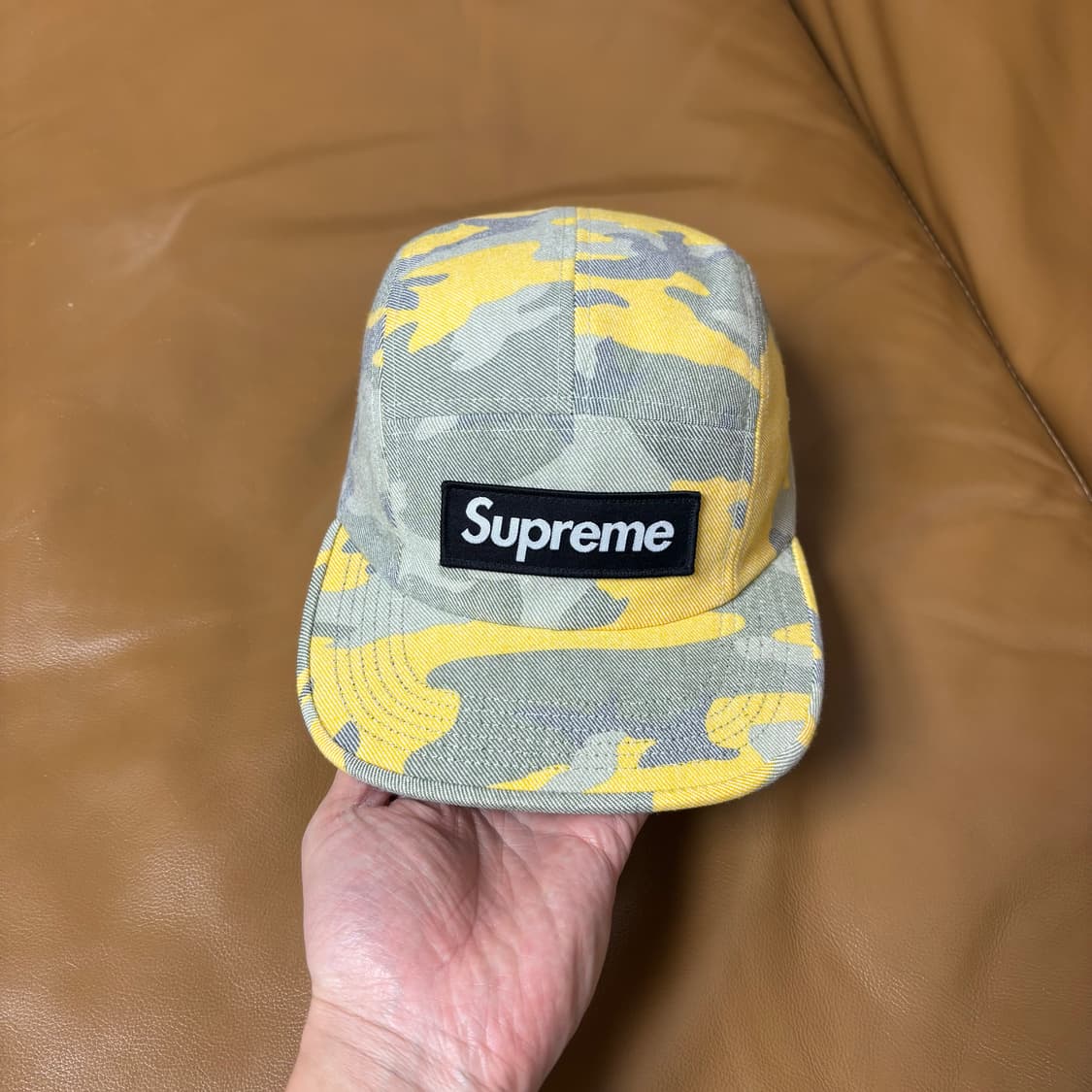 슈프림 캠프캡 모자 박스로고 워시드 카모 상품이미지2