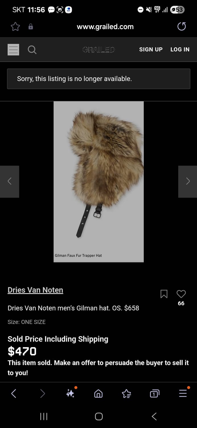 구매) 드리스 반 노튼 20fw faux fur hat 상품이미지1
