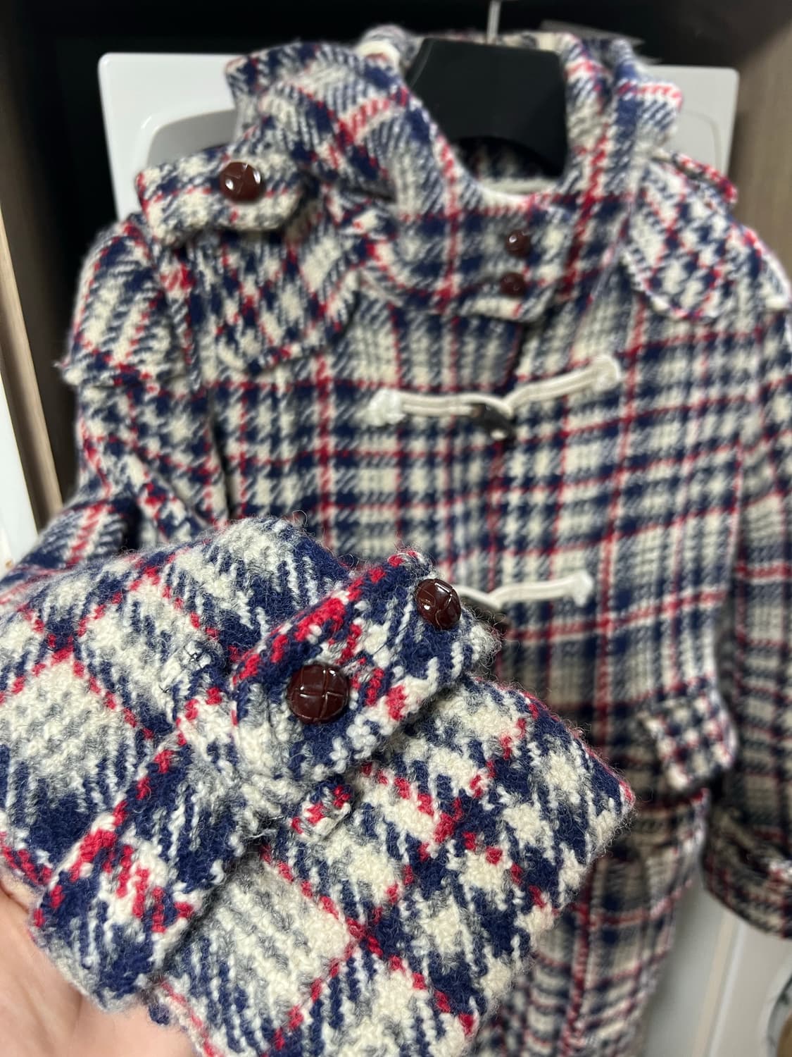 체크 떡볶이 코트 상품이미지4