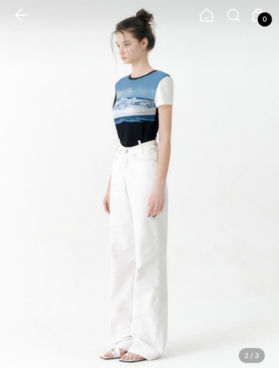 yuse SLIM JERSEY PRINT SHORT SLEEVE LINE 상품이미지3