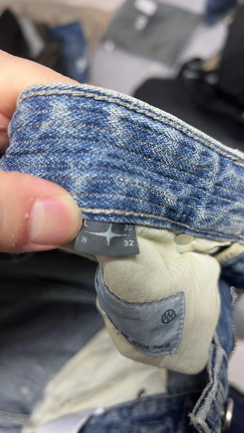 벨리에 트루 와이드 데님 팬츠 - 라이트 웨일 인디고 w32 l30 상품이미지4