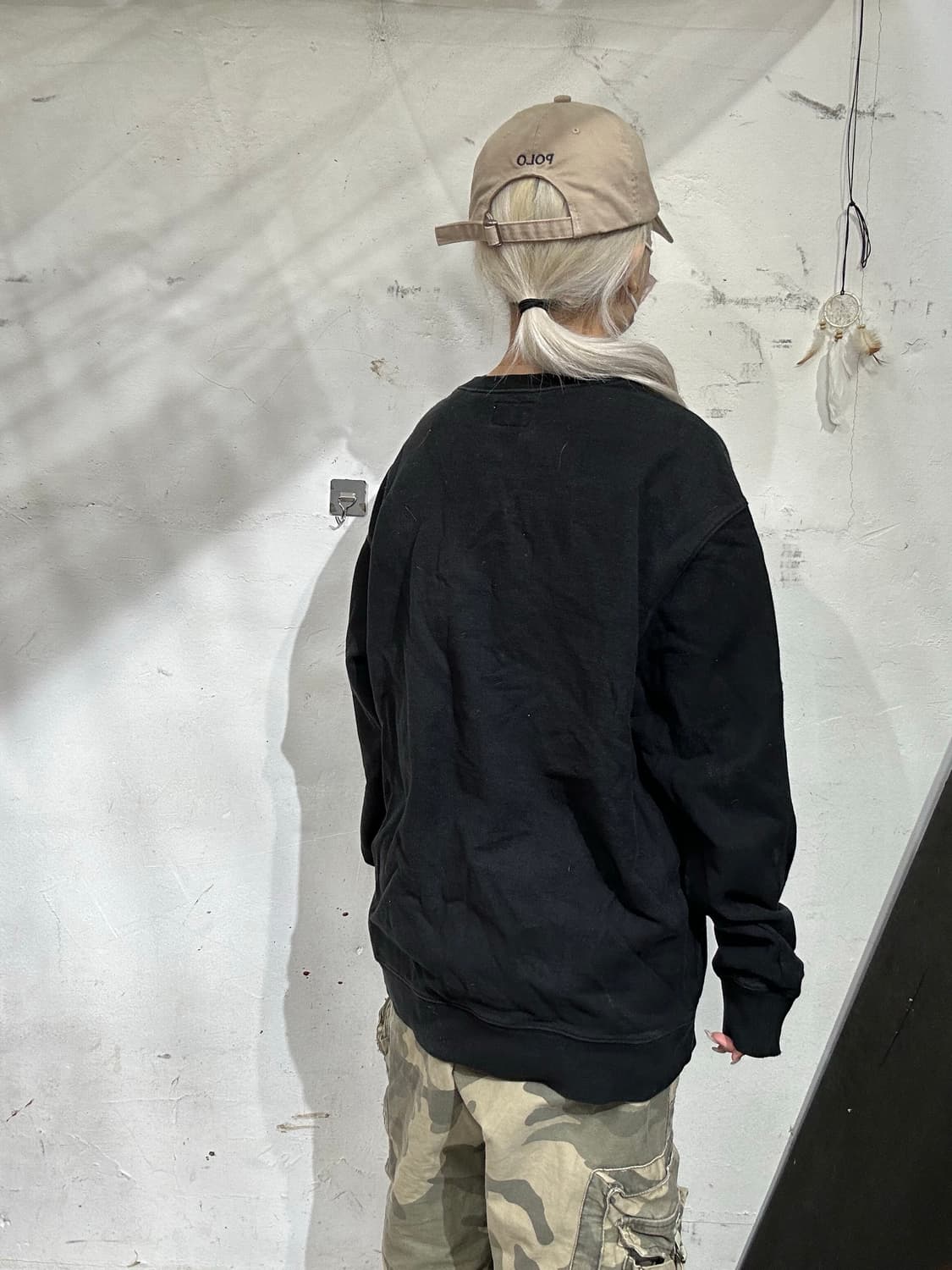 빈티지 블랙 오버핏 맨투맨 XL 상품이미지3