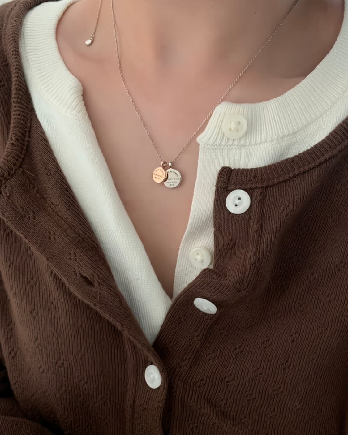 빈티지 티파니앤코 더블 코인 목걸이 상품이미지1