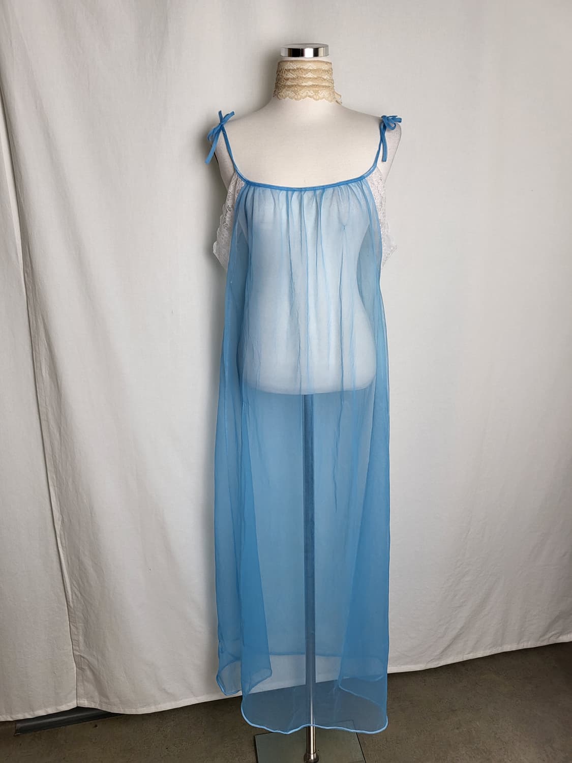 빈티지 시스루 롱 슬립 드레스 상품이미지1