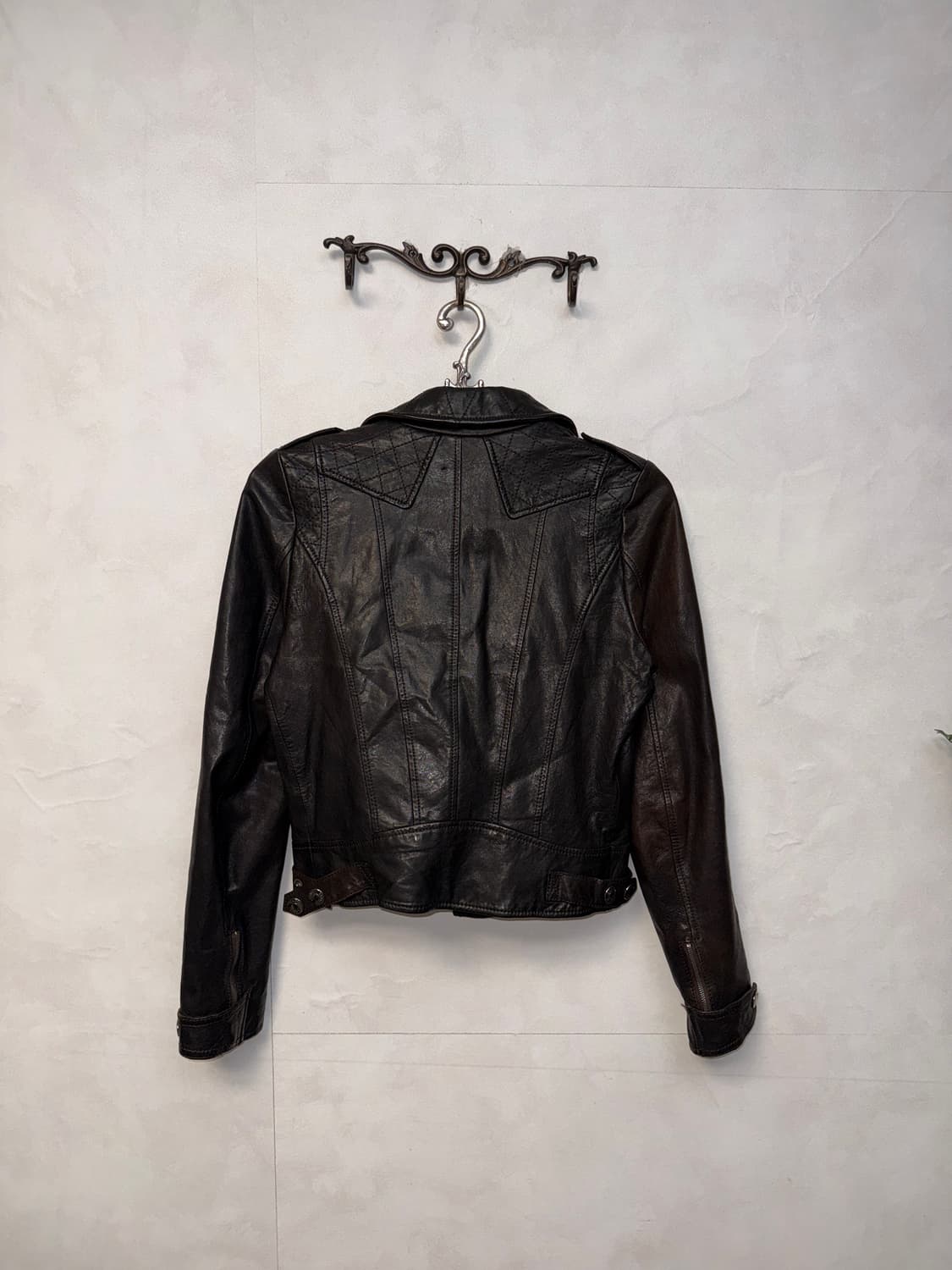 EGOIST dark brown lamb skin rider jacket 상품이미지3
