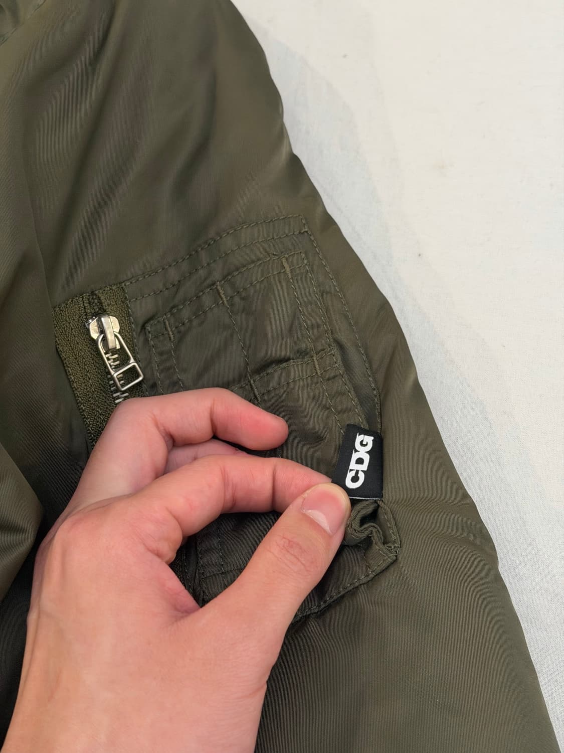 스투시 X CDG 콜라보 MA-1 항공점퍼 올리브 상품이미지6