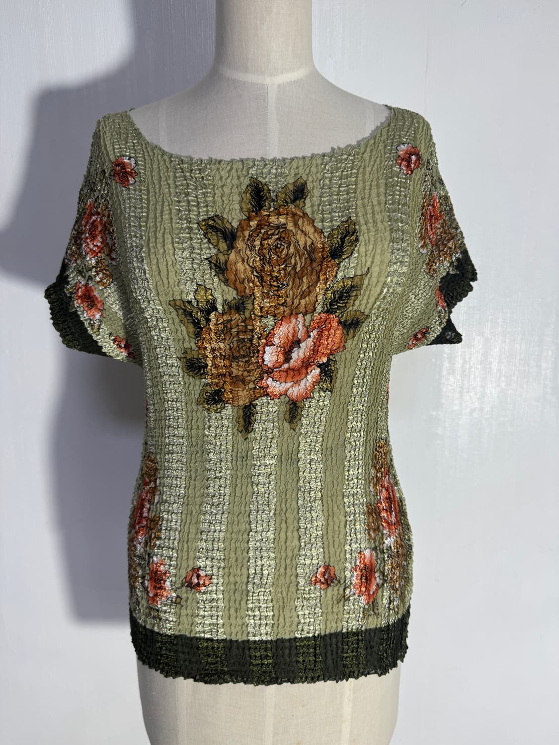 빈티지 로즈 패턴 플리츠 탑 오리엔탈 상품이미지4