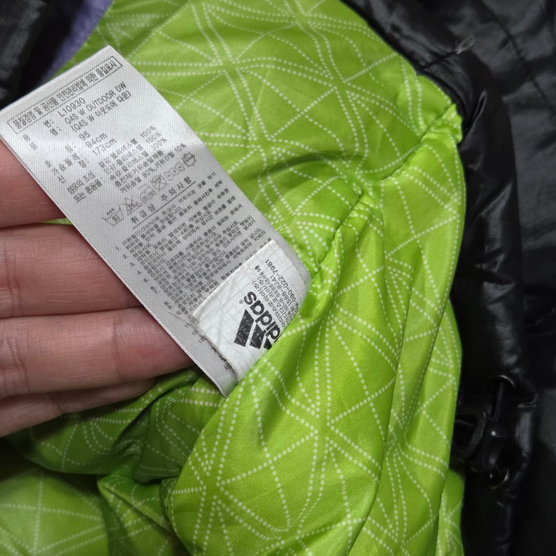 아디다스 퍼플 로고 구스다운 후드 패딩 상품이미지9