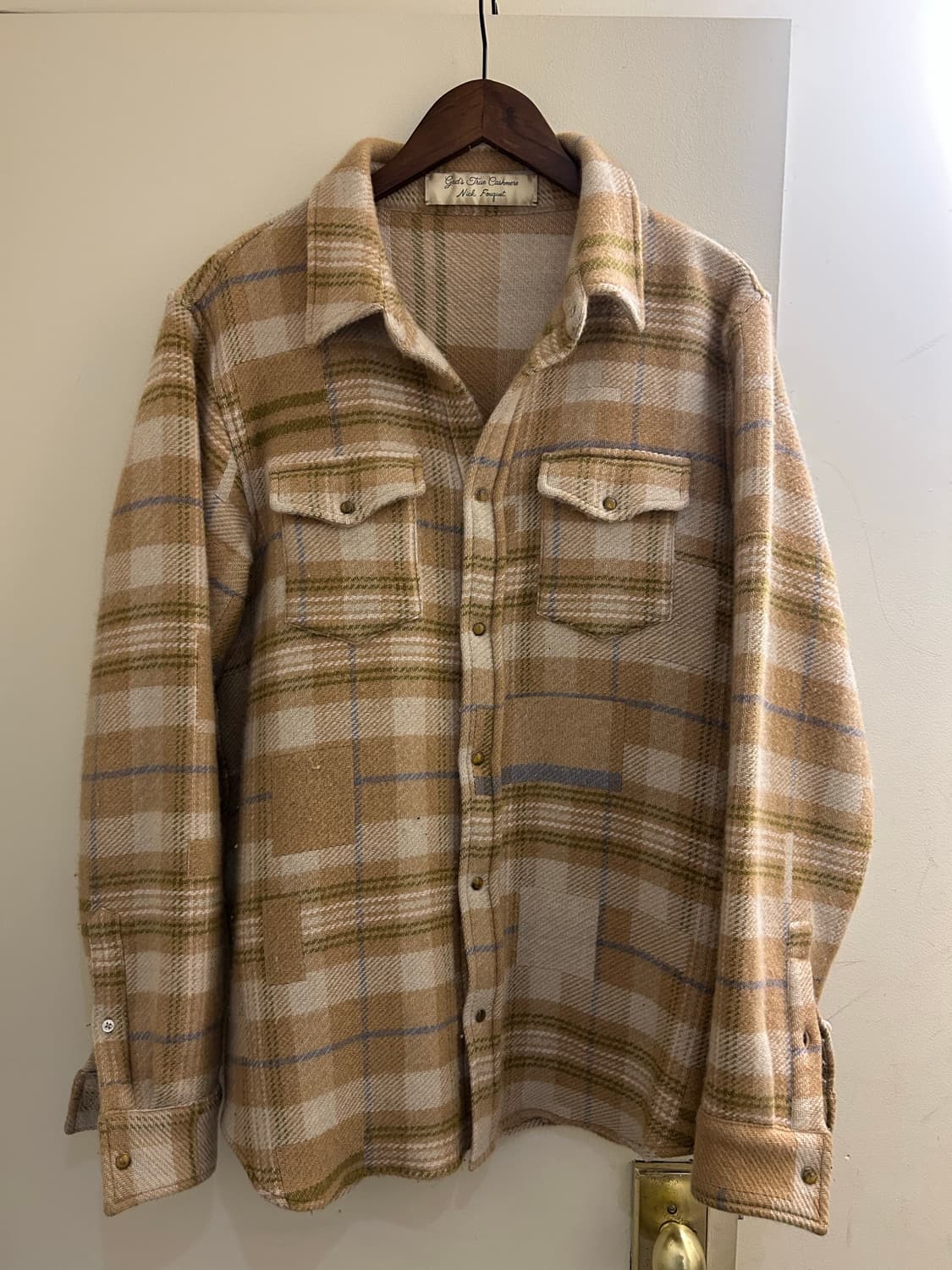 갓스트루캐시미어 x 닉푸케 캐시미어 패치워크 셔츠 L사이즈 상품이미지1