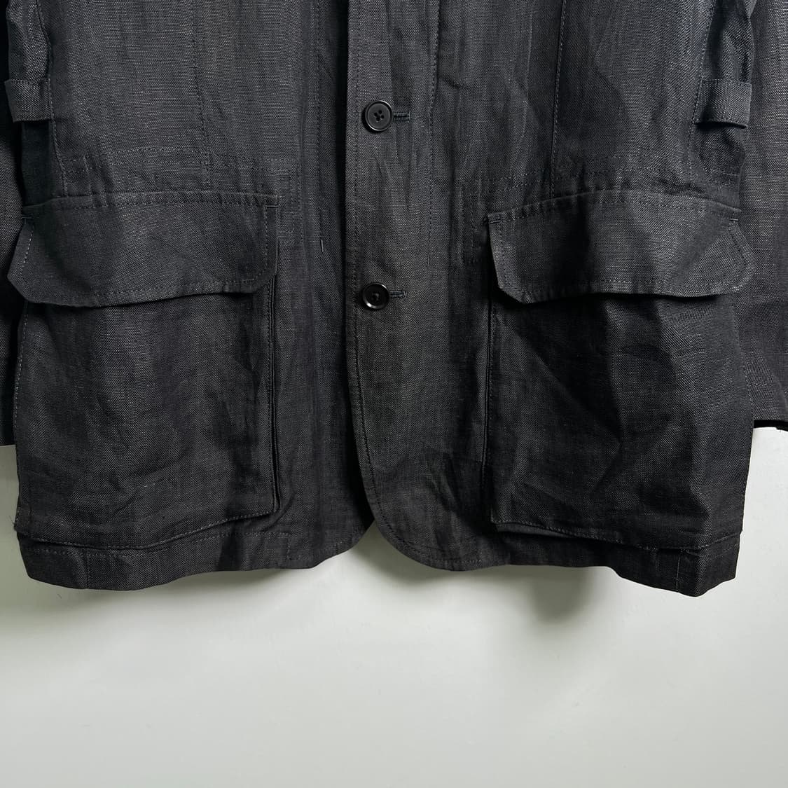 MITSUMINE 미츠미네 블랙 린넨 퍼티그 자켓 M 상품이미지5
