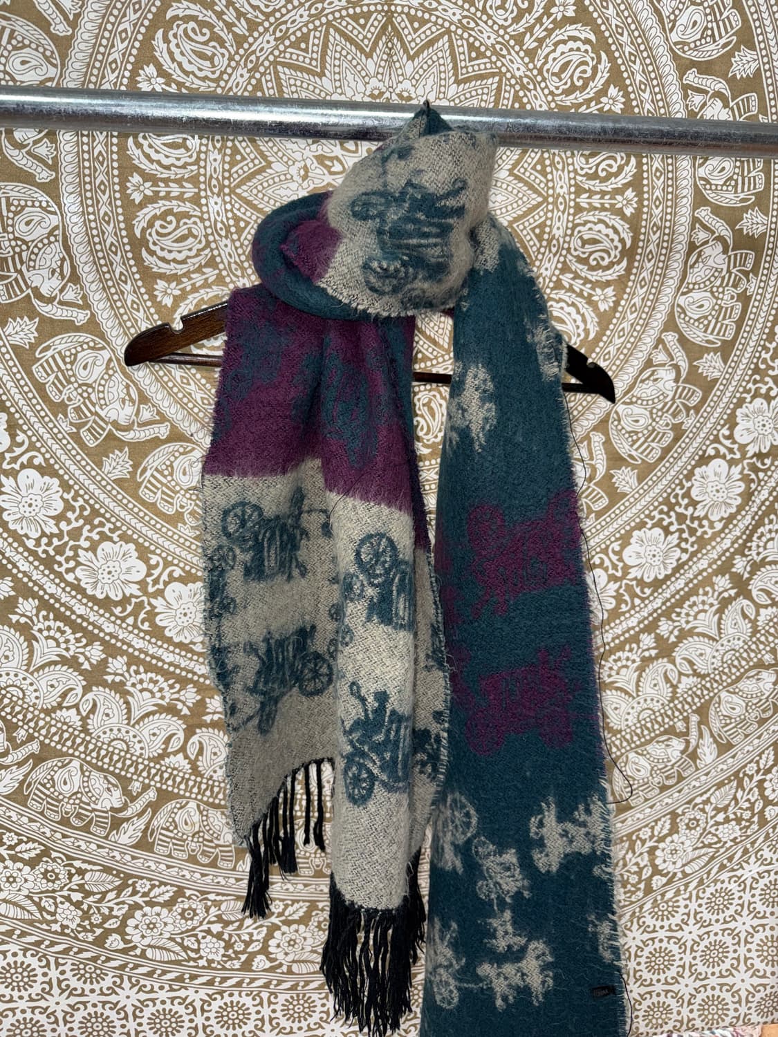 빈티지 배색 패턴 머플러 목도리  상품이미지4