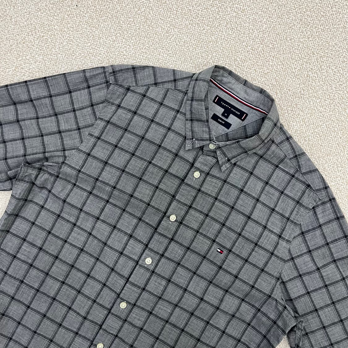 [M] 타미힐피거 슬림핏 격자 체크 셔츠 남방 3949 상품이미지4