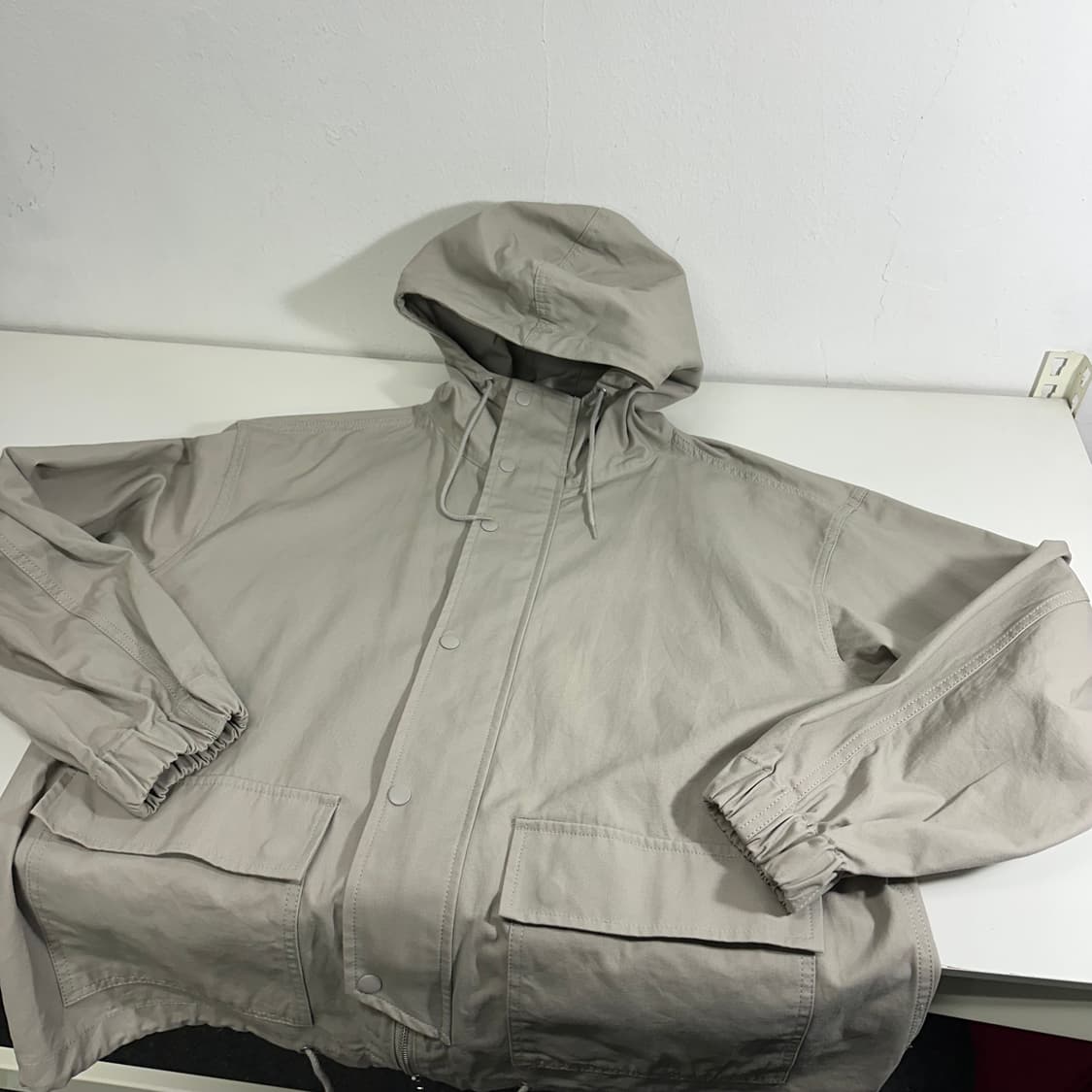 L 파르티멘토 그레이 오버핏 투웨이 코튼 후드자켓 상품이미지1