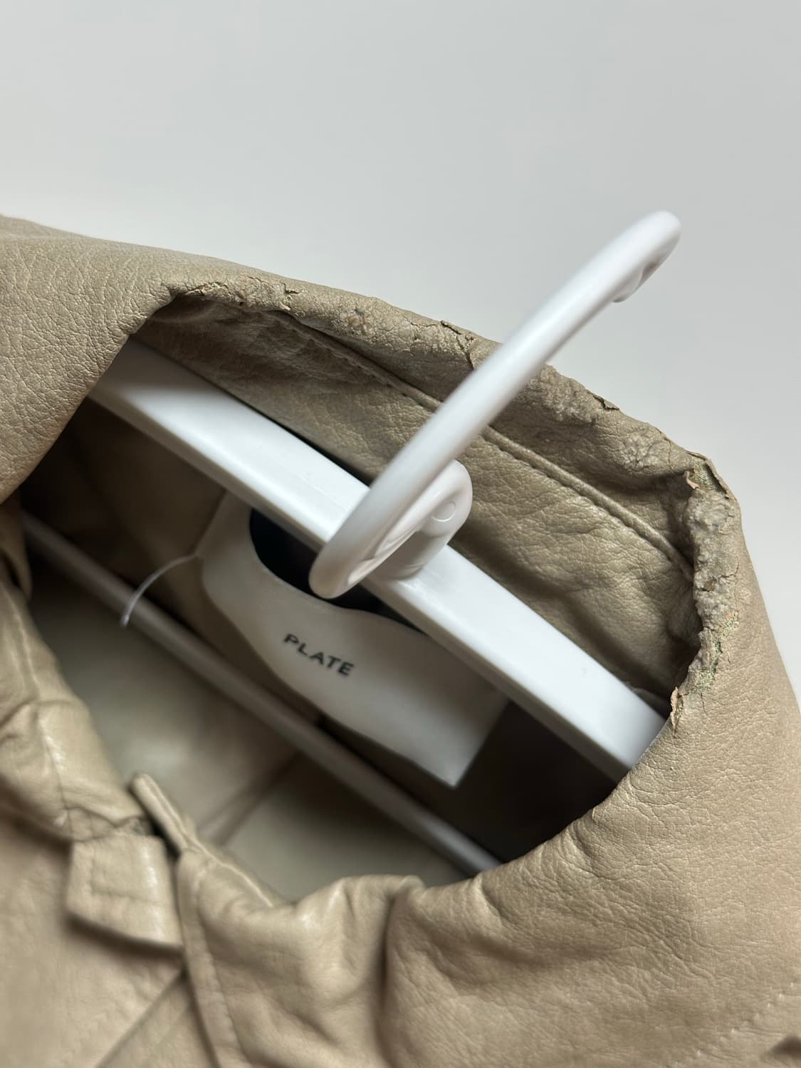 plate 레더 하프 베이지 벨트 자켓 상품이미지4