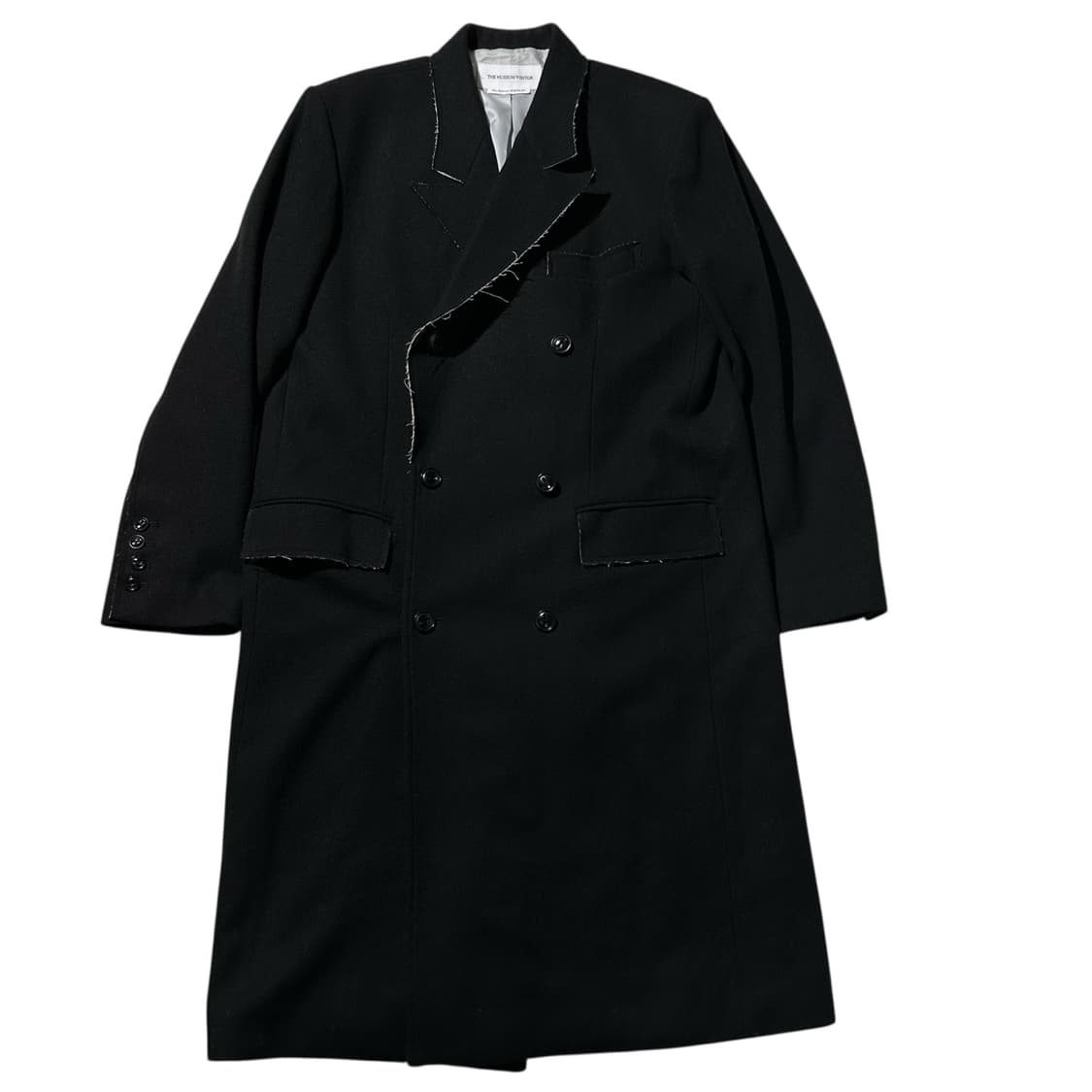 더 뮤지엄 비지터 블루밍 로우 엣지 울 코트 블랙 상품이미지4