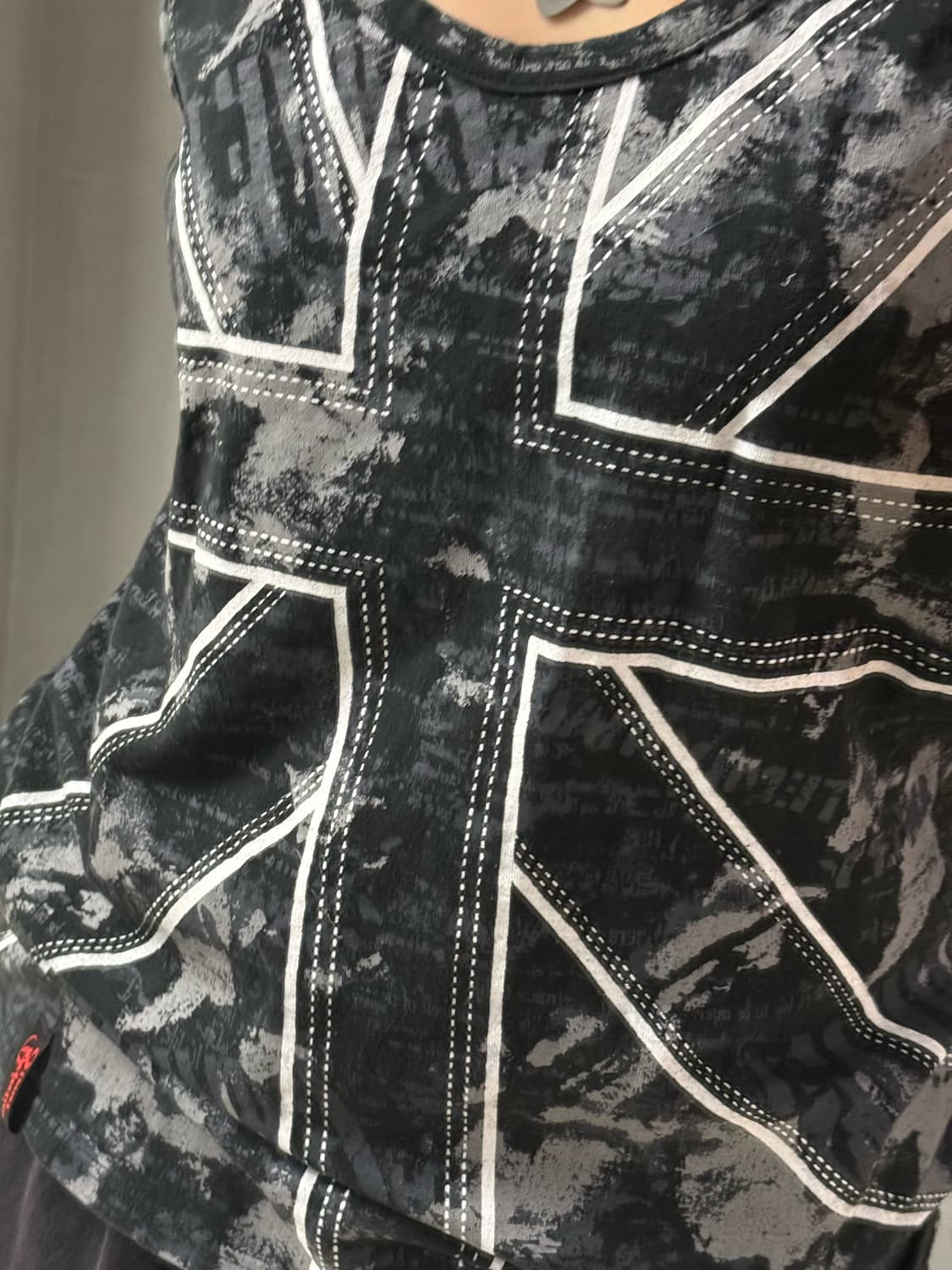 Uk flag grunge printing lettering top 상품이미지4