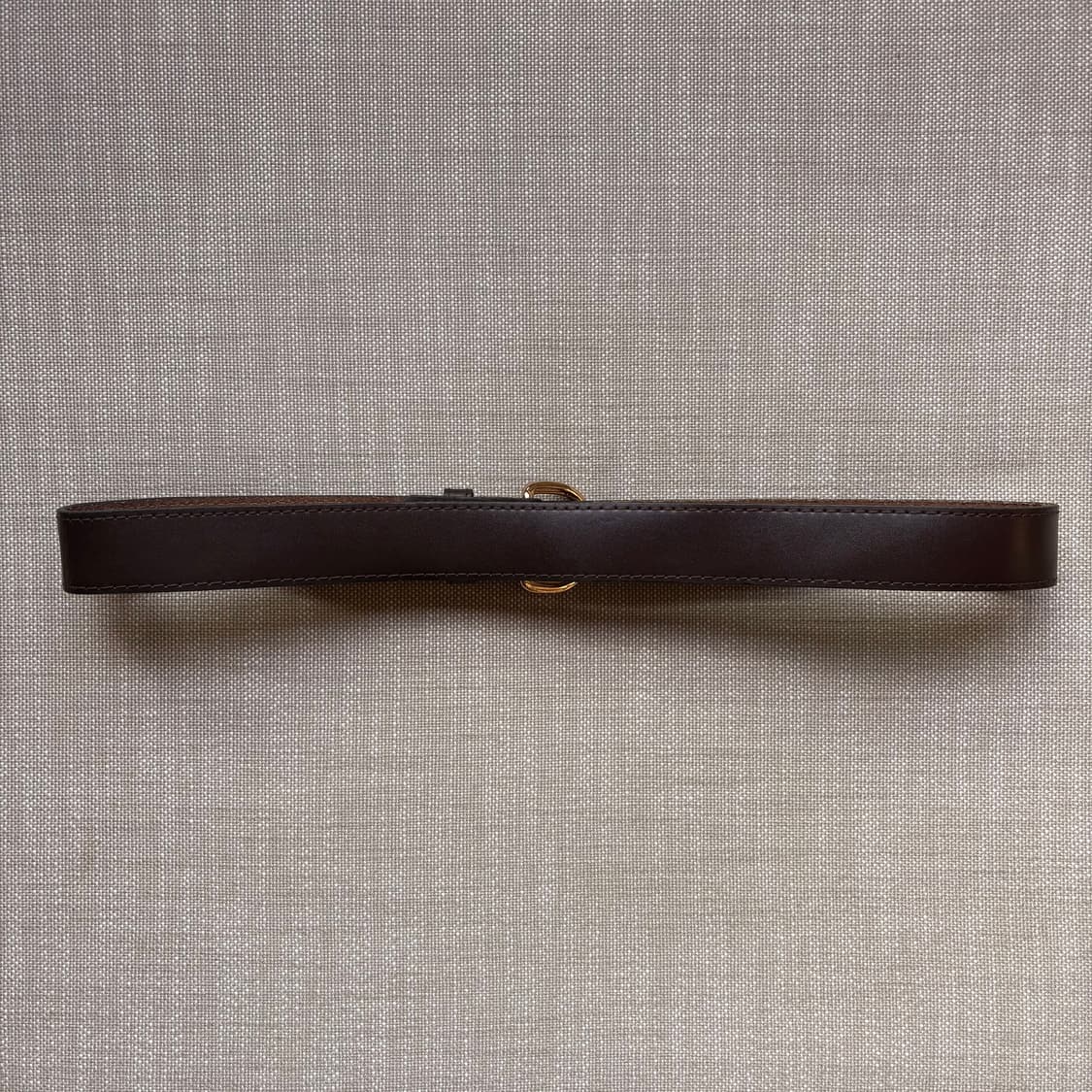 [35-36] 90s USA 다크 브라운 레더 솔리드 브라스 버클 벨트 상품이미지4