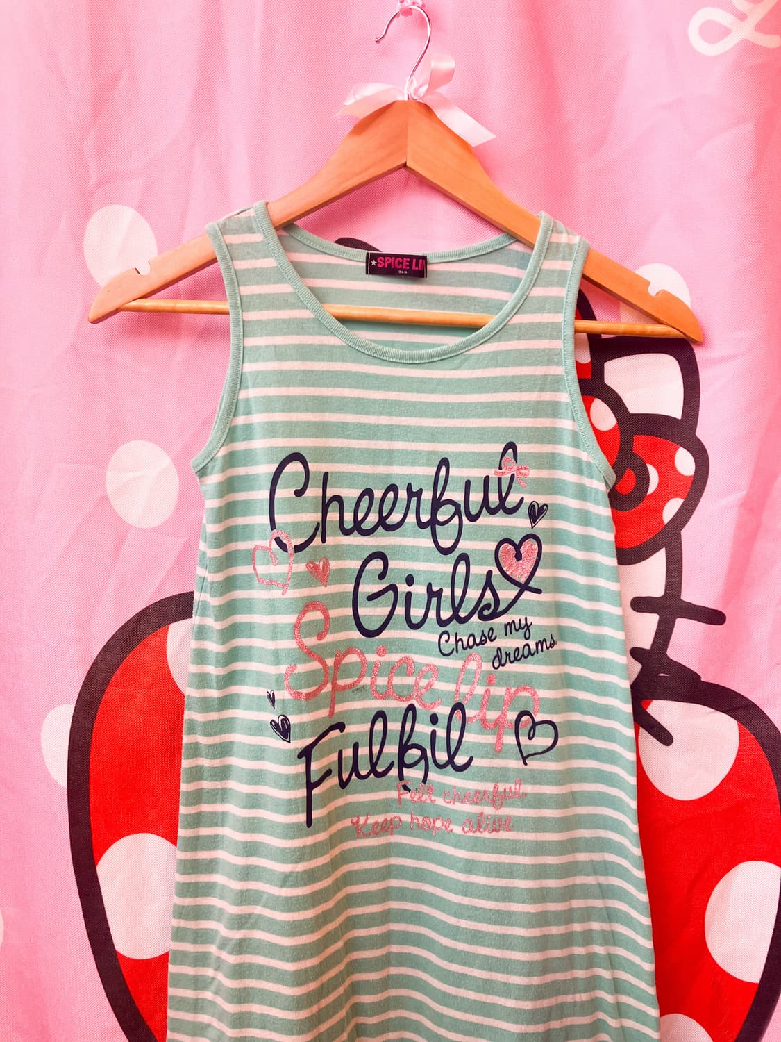 jpn 스트라이프 스파클 레터링 원피스 상품이미지2