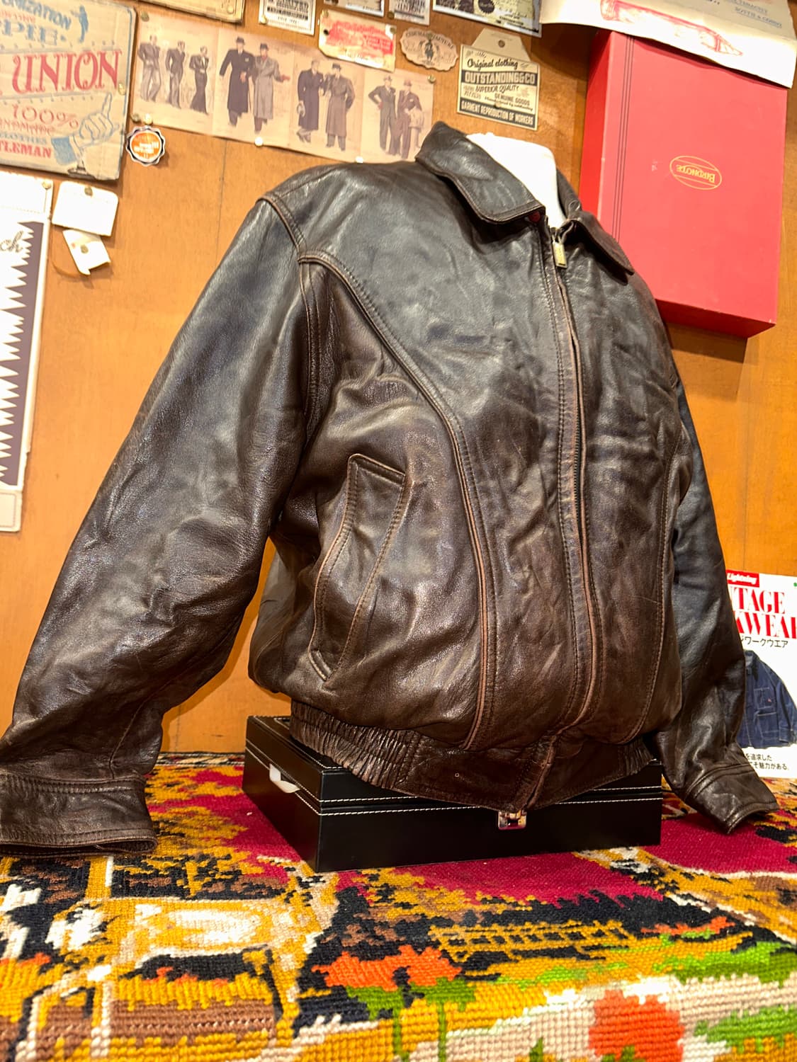 ( L ) 가죽자켓 레더자켓 봄버자켓 빈티지가죽 a2가죽자켓  상품이미지2