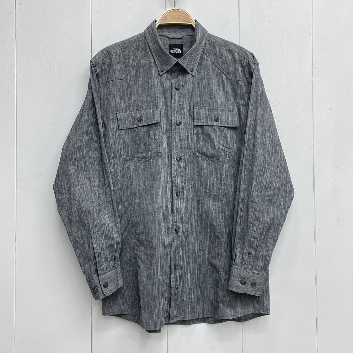 노스페이스 멜란지 셔츠 그레이 세미루즈핏 상품이미지2