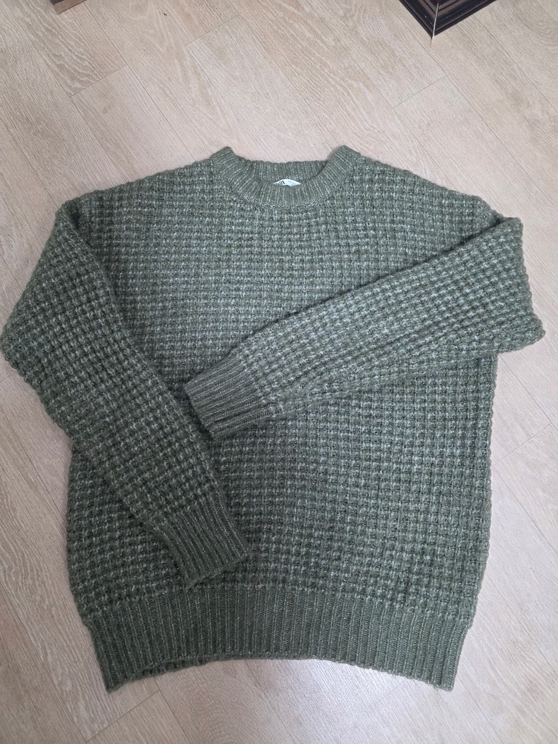 자라 알파카 블렌드 와플 니트 L 상품이미지1