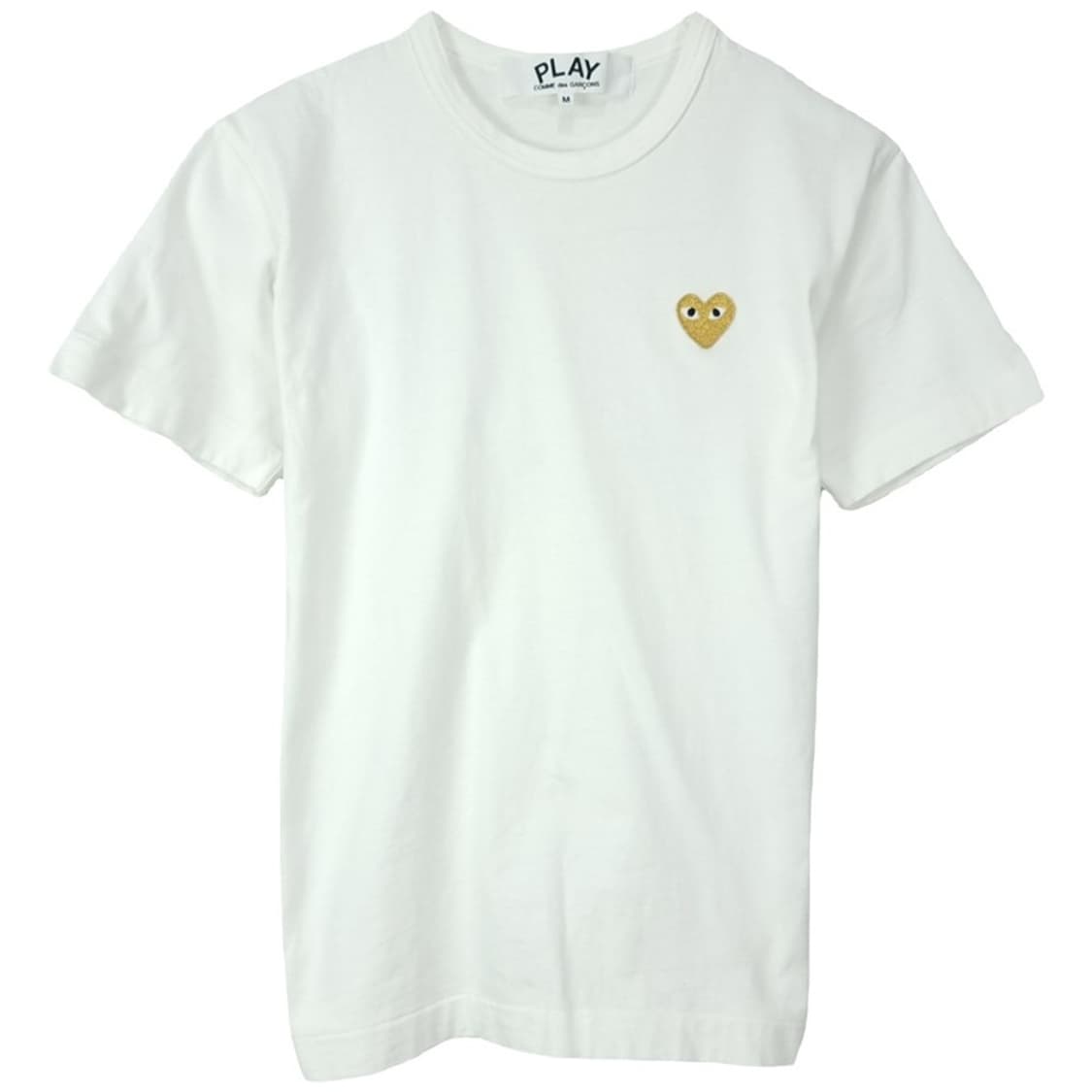 [꼼데가르송] 골드 와펜 하트 로고 반팔티 화이트 P01633 상품이미지2
