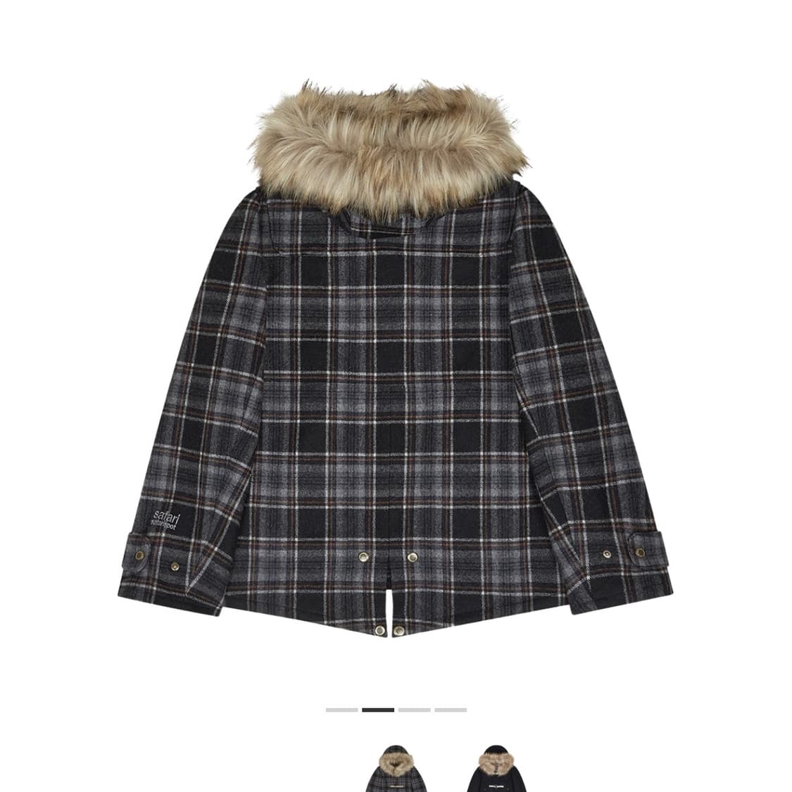 사파리스팟 1/2 레기온 모터스 클럽 페이크 퍼 체크 더플 코트 상품이미지2