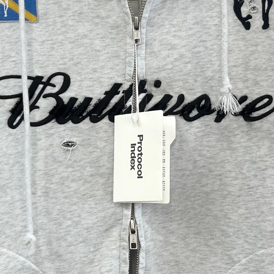 (새상품) 프로토콜 인덱스 버티보어 화이트 멜란지 후드집업 상품이미지7