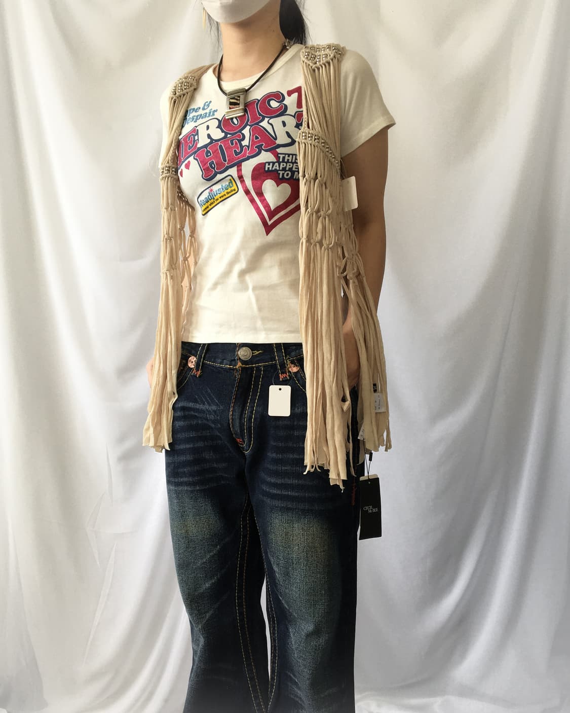 Fringe open vest 상품이미지6