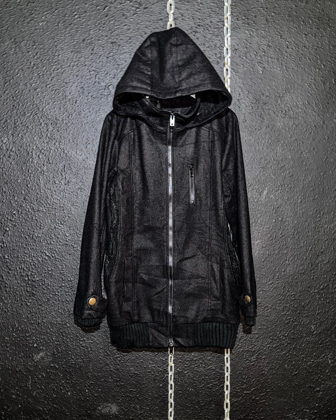 Black Hooded Zip Jacket 상품이미지1