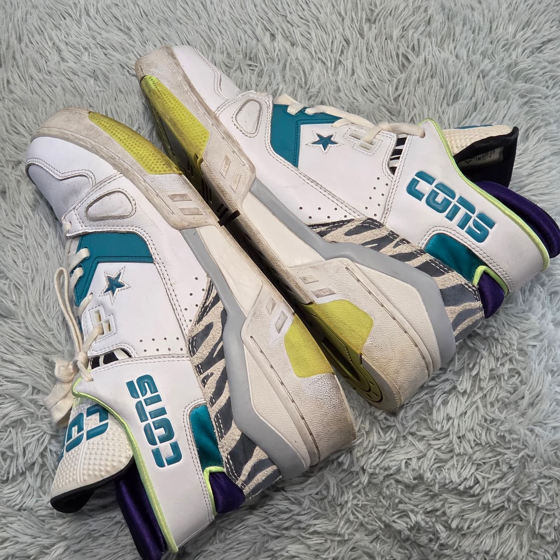 8w-20:컨버스 ERX 하이 화이트 터콰이즈 퍼플 260mm CONVE 상품이미지8