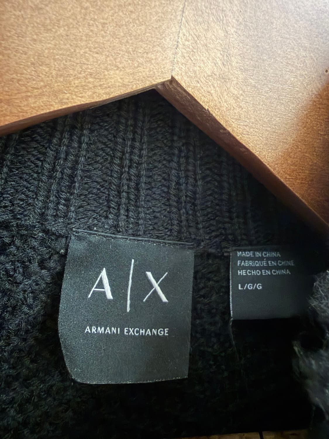 N191. 알마니 아르마니 익스체인지 비건레더 니트집업 상품이미지2