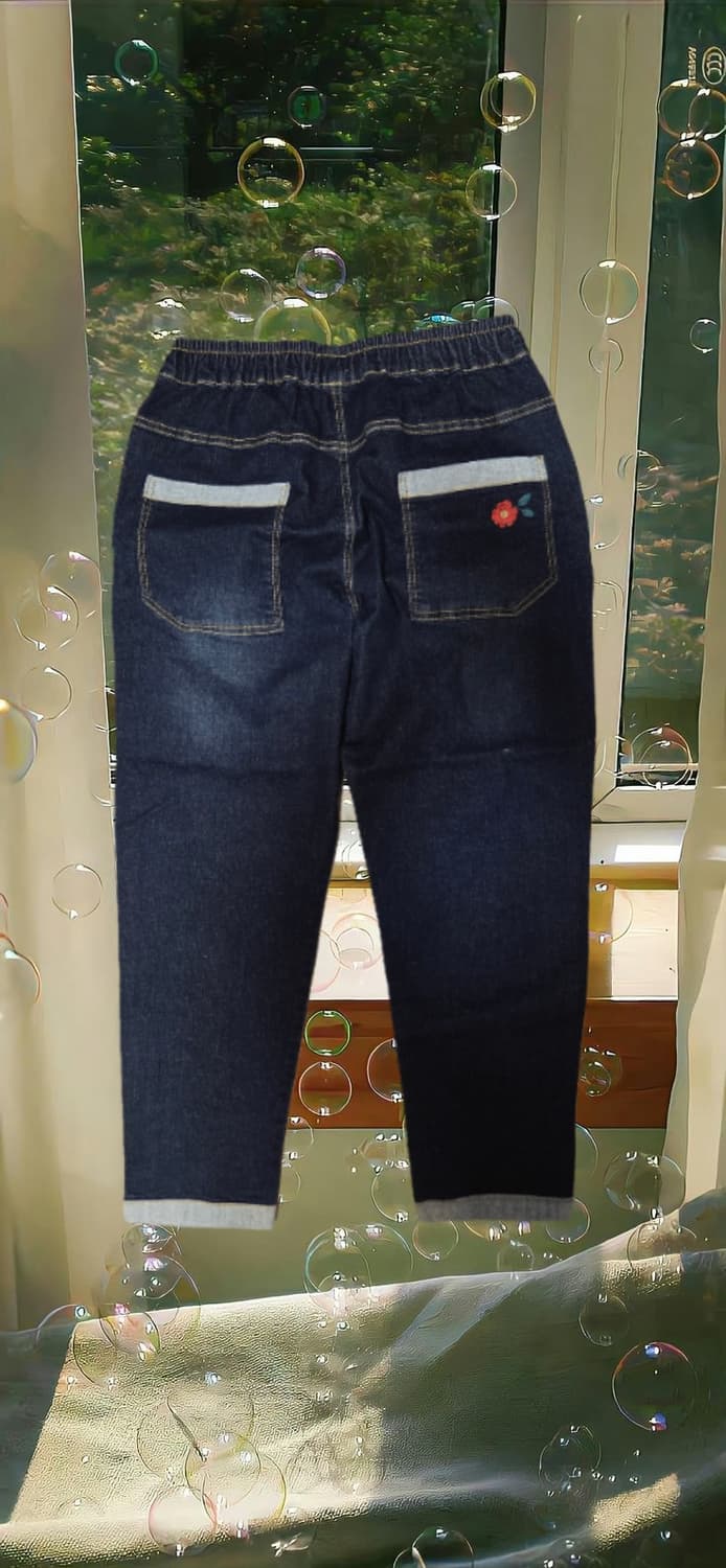 모리 히피 꽃자수 데님바지 상품이미지2