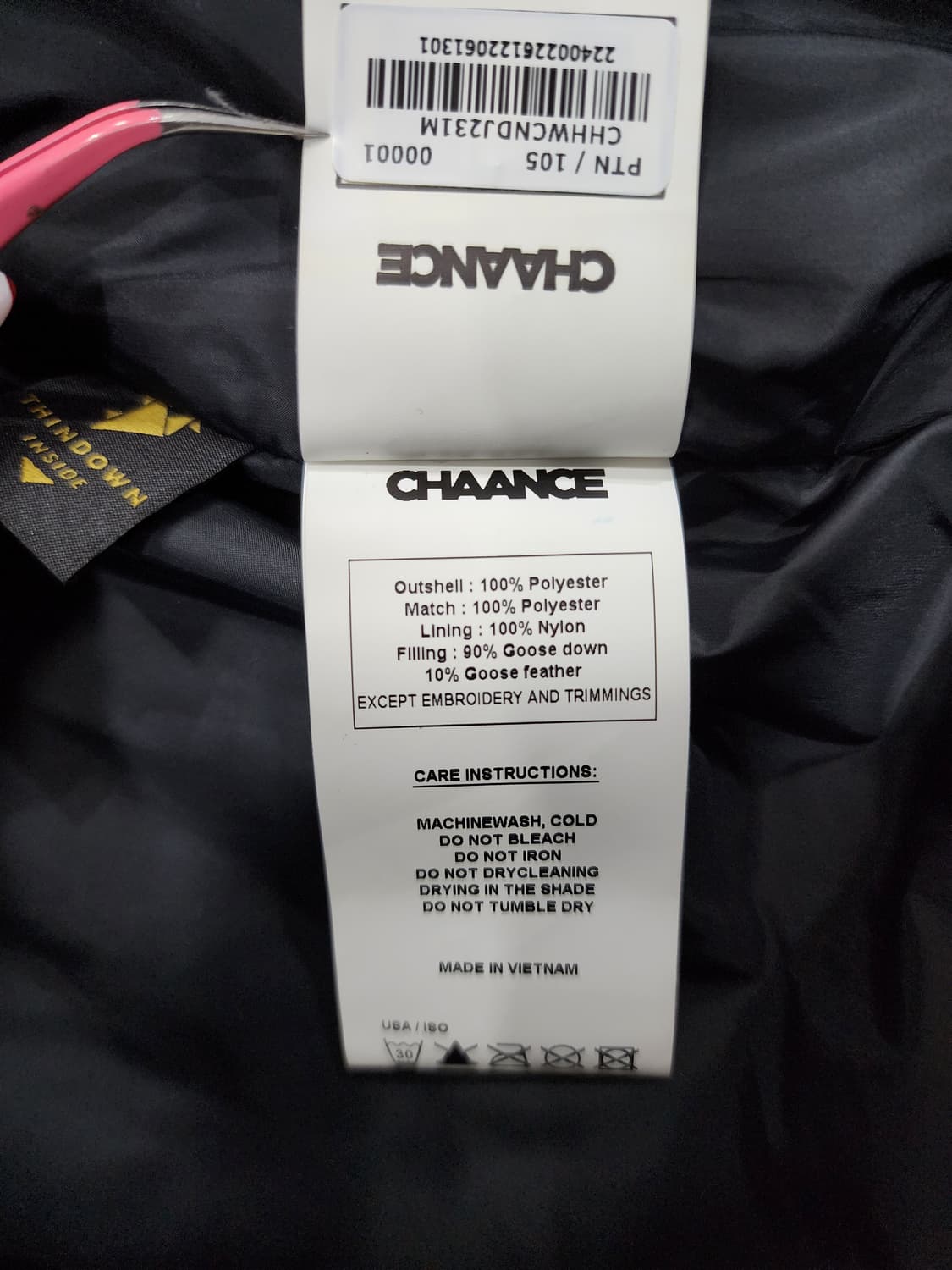 CHAANCE 챈스 우븐 패치 구스다운 패딩 자켓 XL 상품이미지8