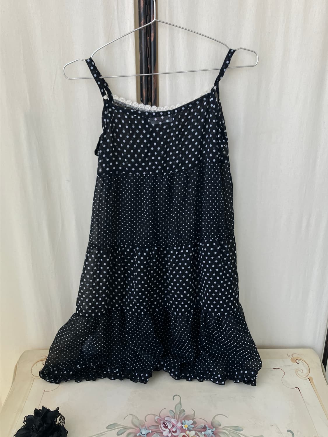 black dot crochet sheer dress 상품이미지7