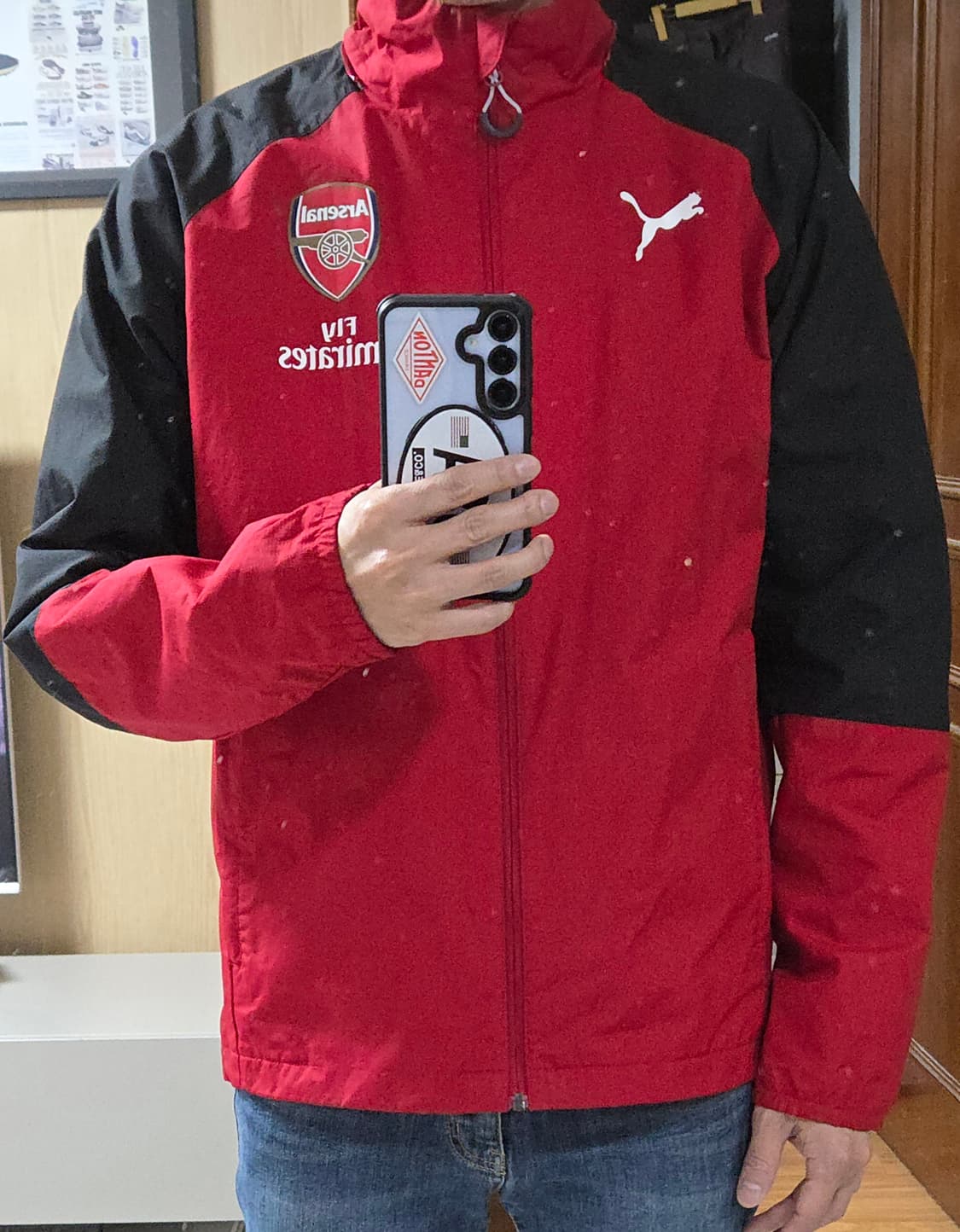 (착샷) 푸마 아스날 바람막이 유니폼 져지 레인 자켓 상품이미지9