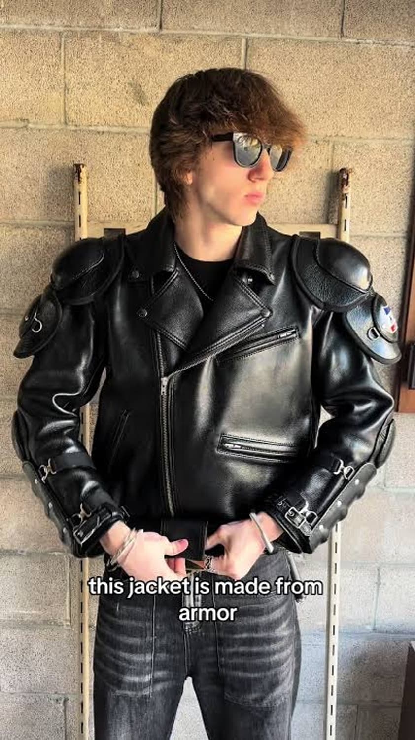 카도야 레더 아머 봄버 자켓 상품이미지3