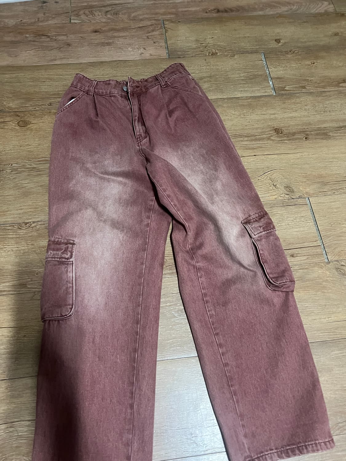 엑스톤즈 XP138 파스텔 데님 카고 팬츠 (PINK) 상품이미지2