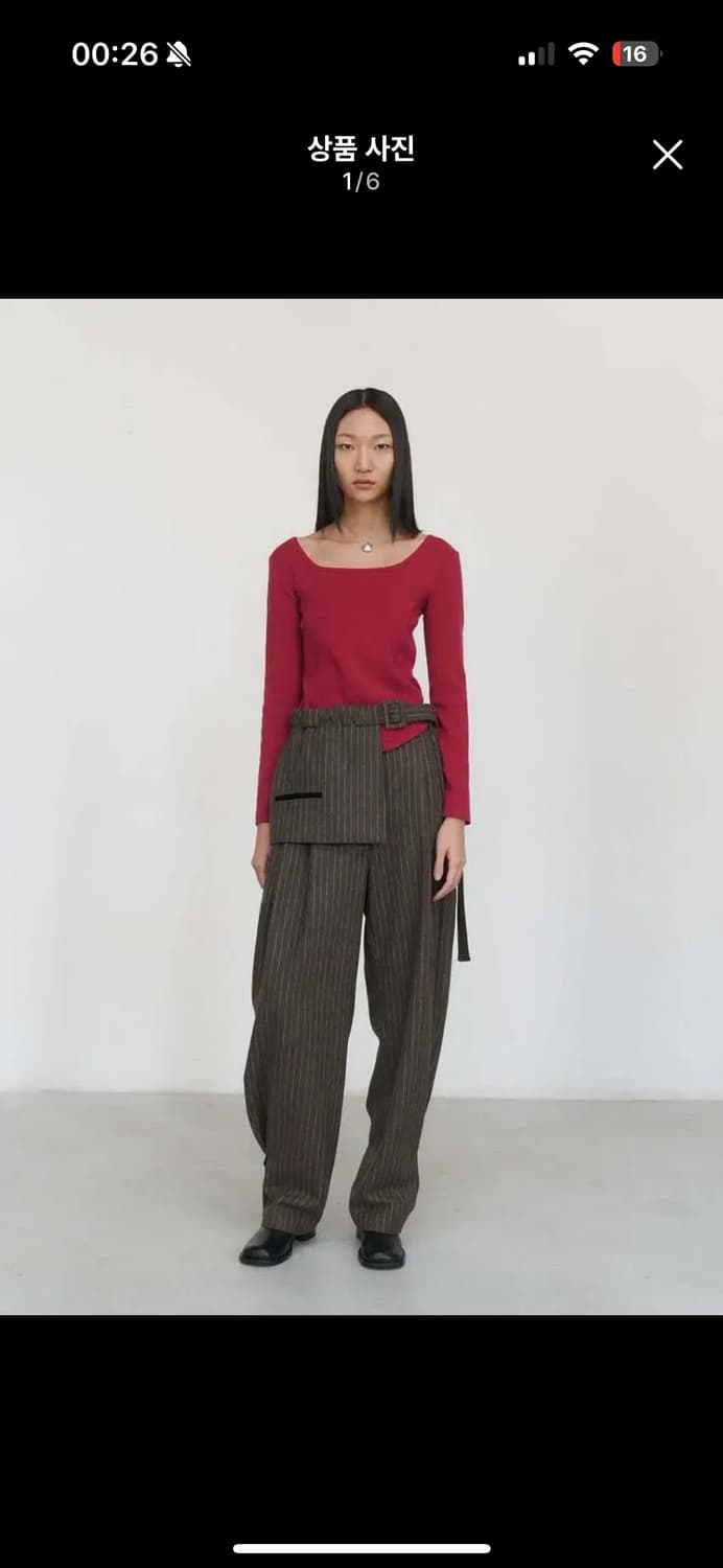 Amomento stripped brown trousers 상품이미지7