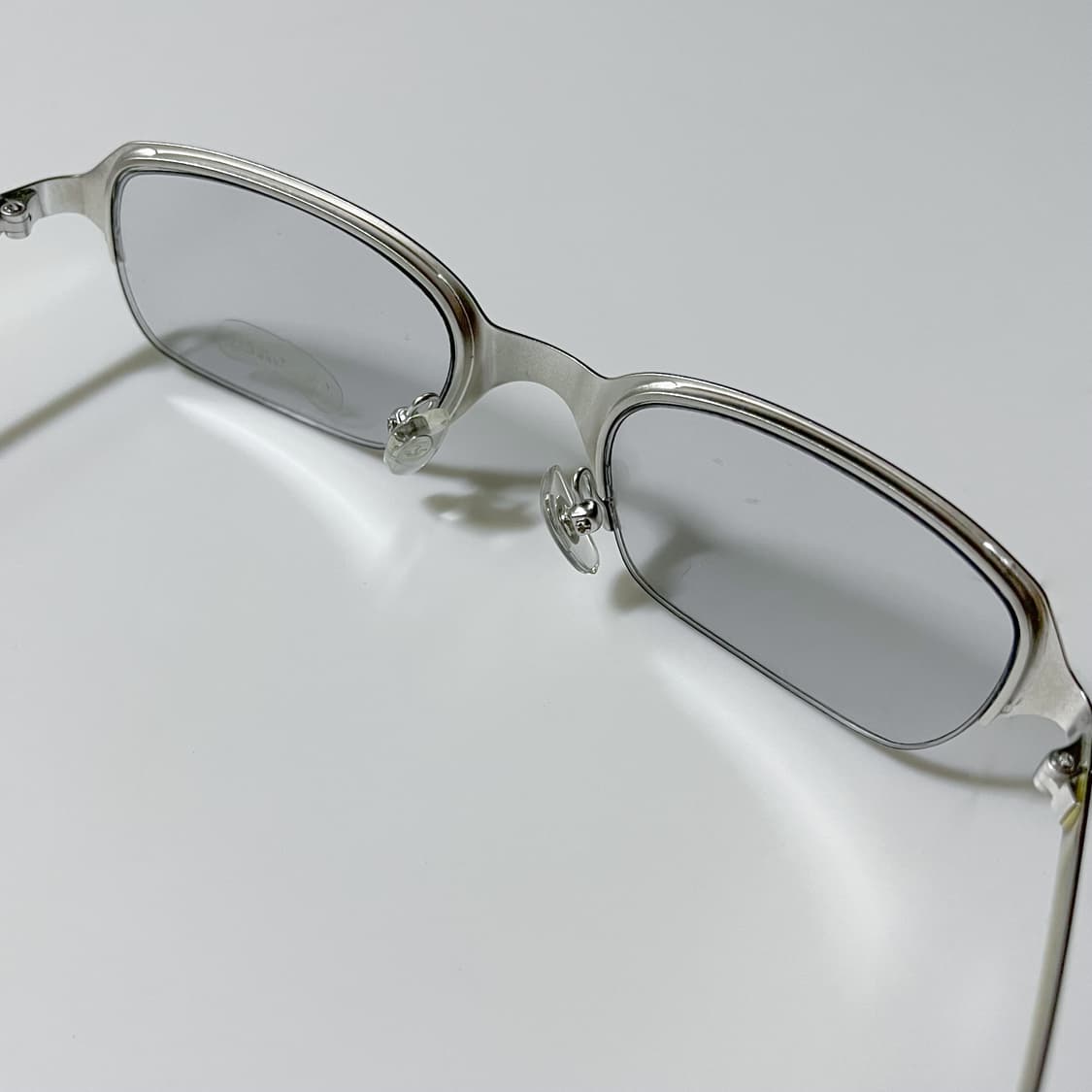 빈티지 실버 무광 반무테 안경 상품이미지9