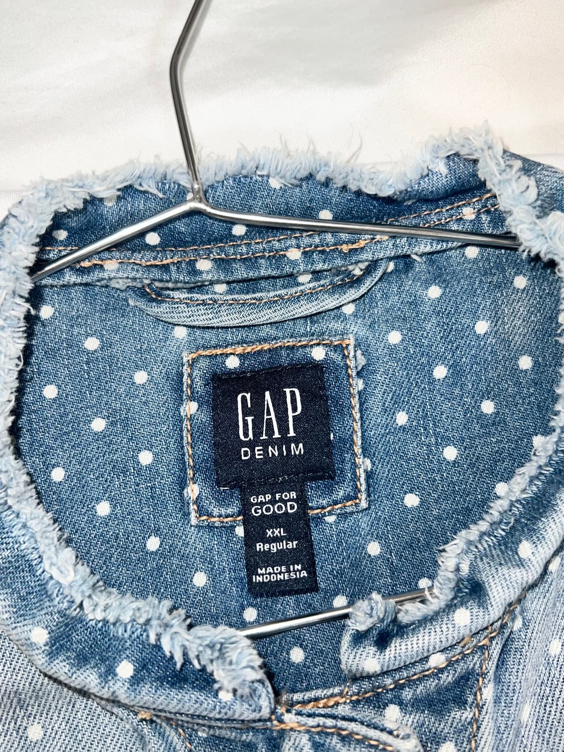 [90사이즈] 귀여운 도트 GAP 연청자켓 하구미룩 모리걸 빈티지 땡땡이 상품이미지3