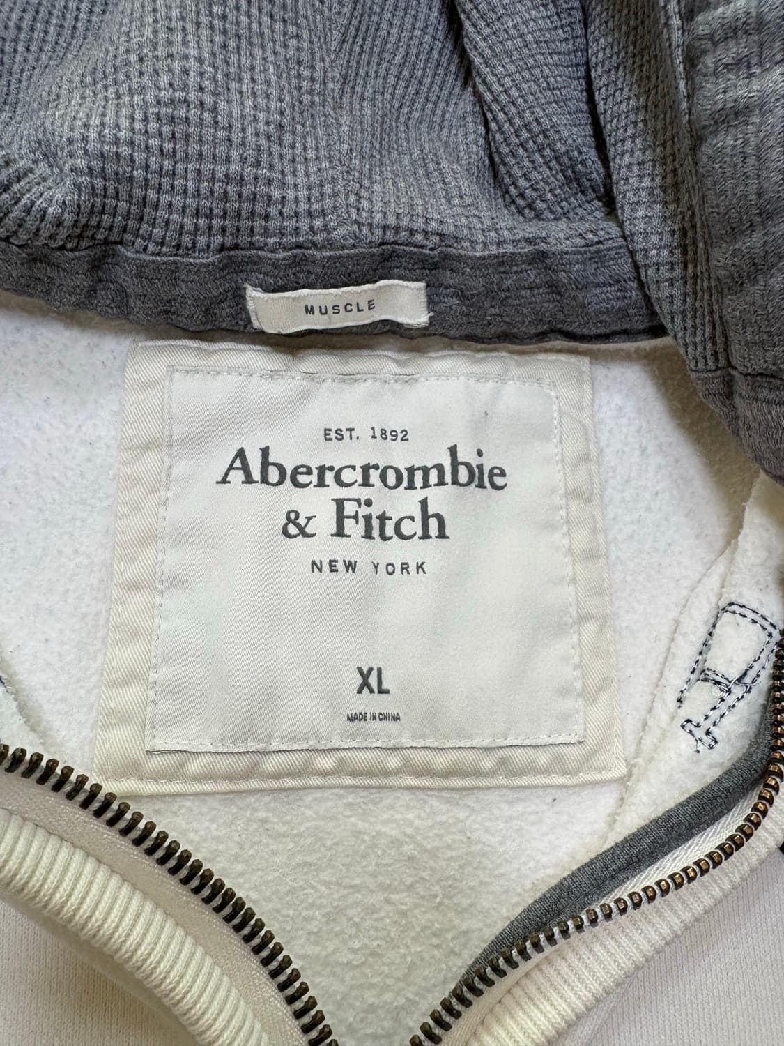 아베크롬비 후드집업 화이트 xl 상품이미지2