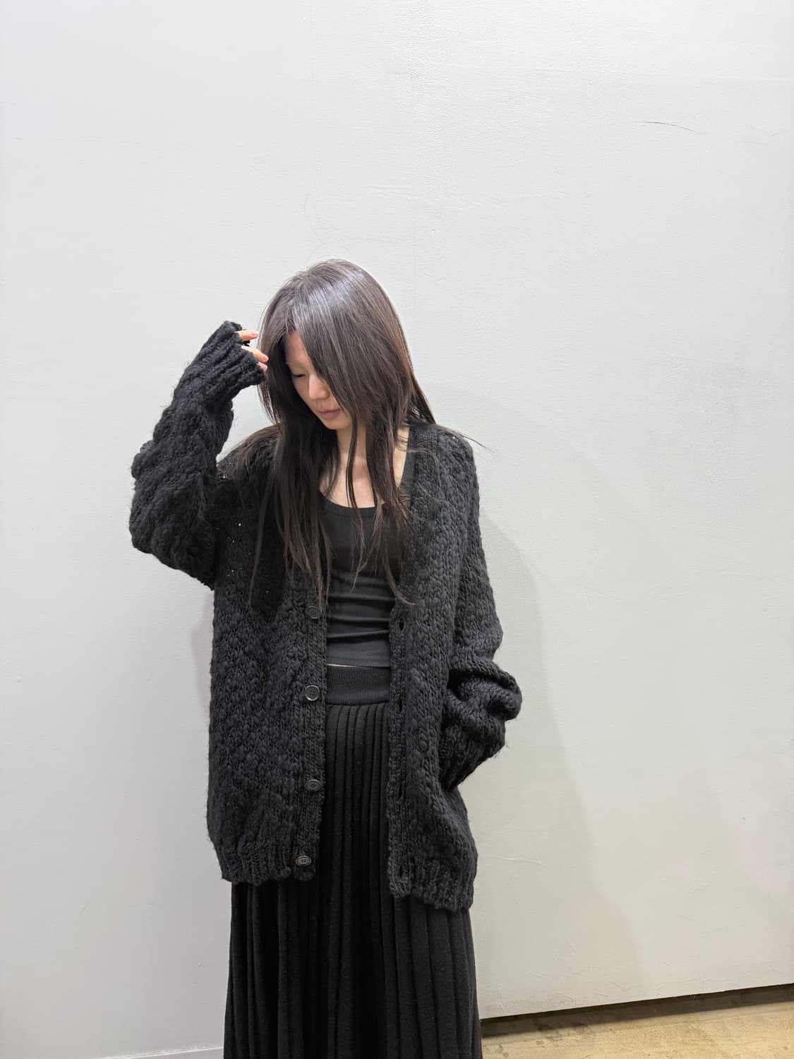 존 언더커버 오버핏 헤비울 가디건 상품이미지2