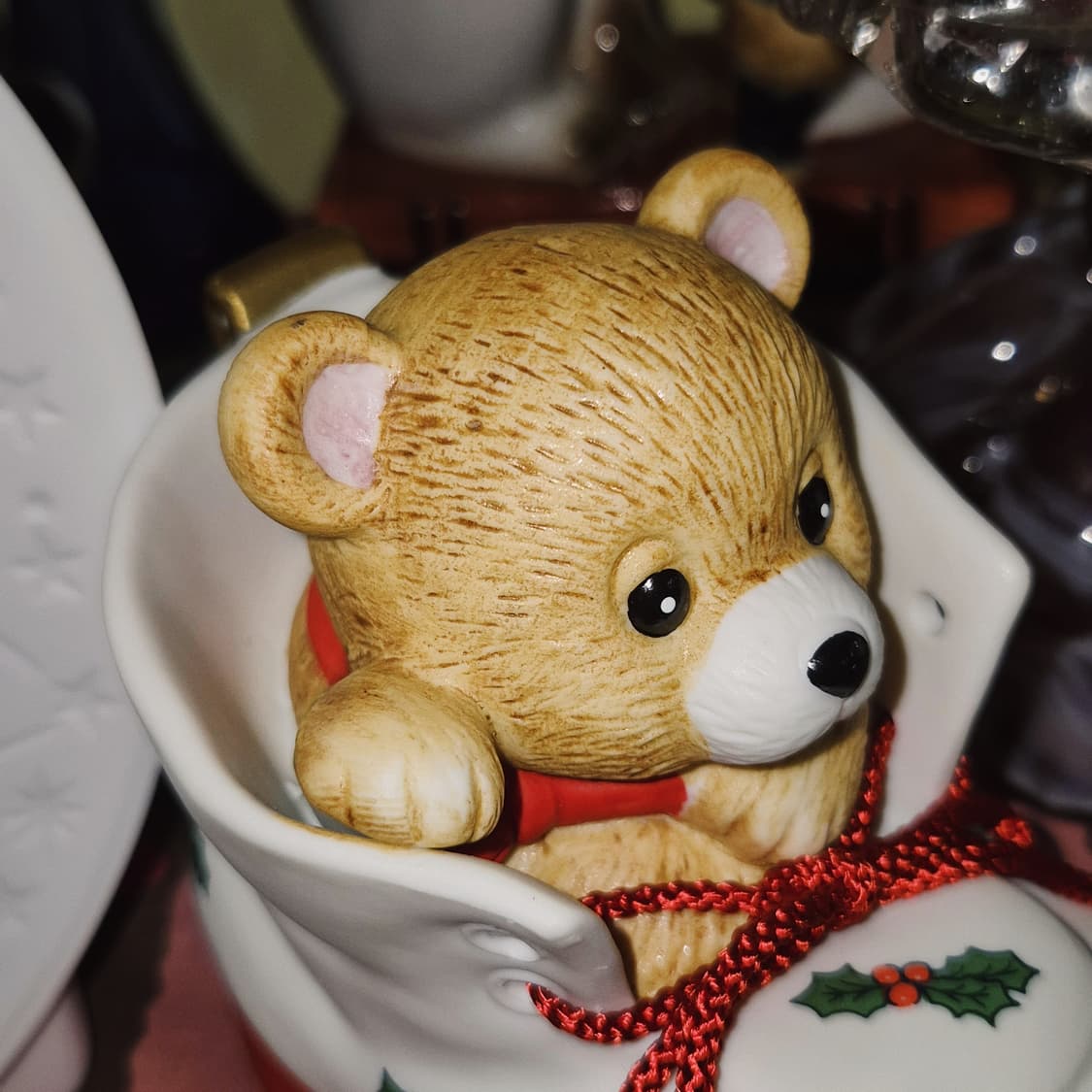 00s 세토 크리스마스 부츠 베어 도자기 오르골 상품이미지7