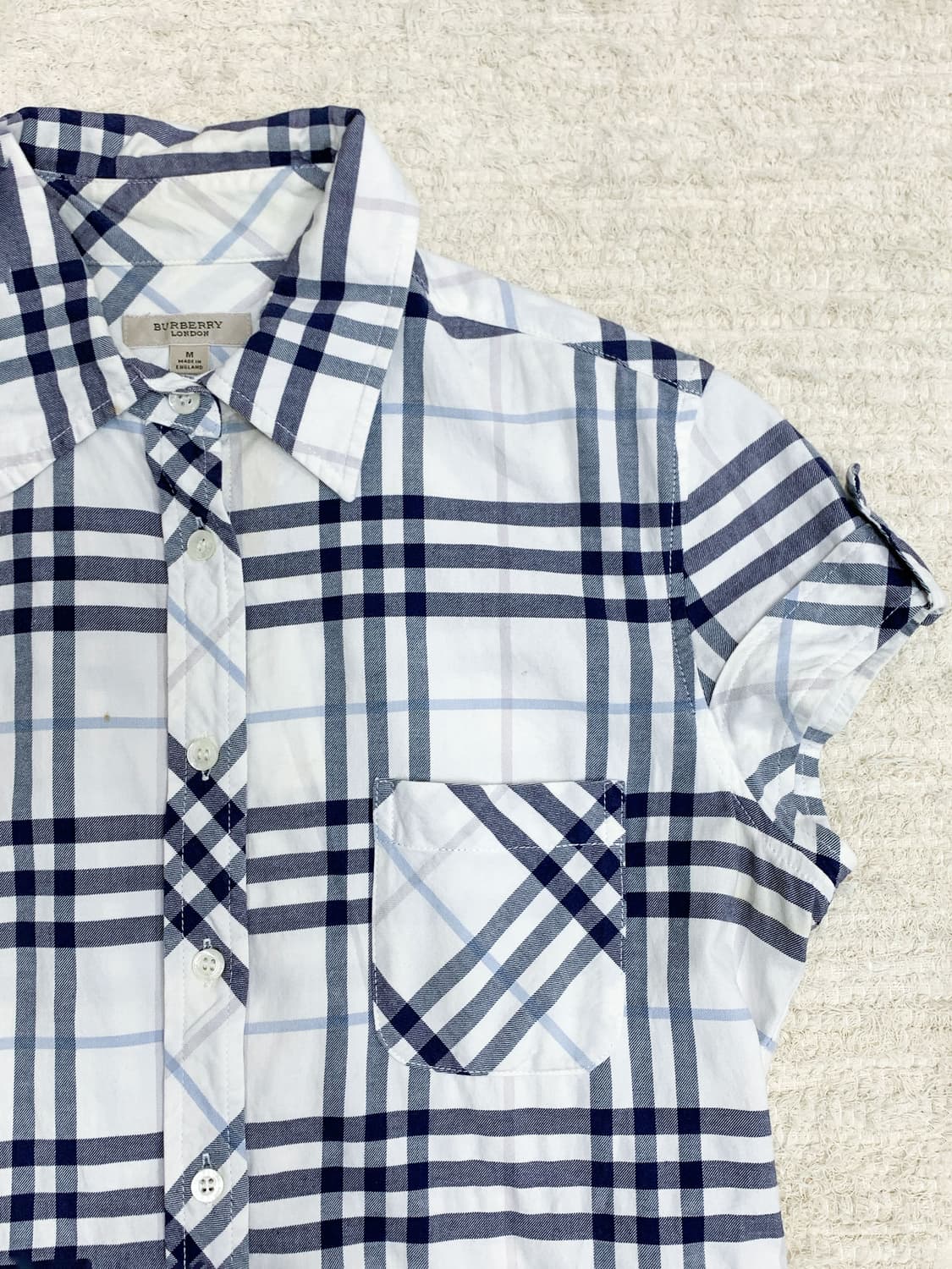 Burberry Blue Check Short-Sleeve Shirt 상품이미지4