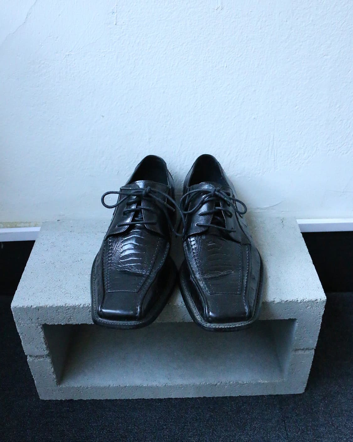 빈티지 블랙 레더 드레스 슈즈 상품이미지1