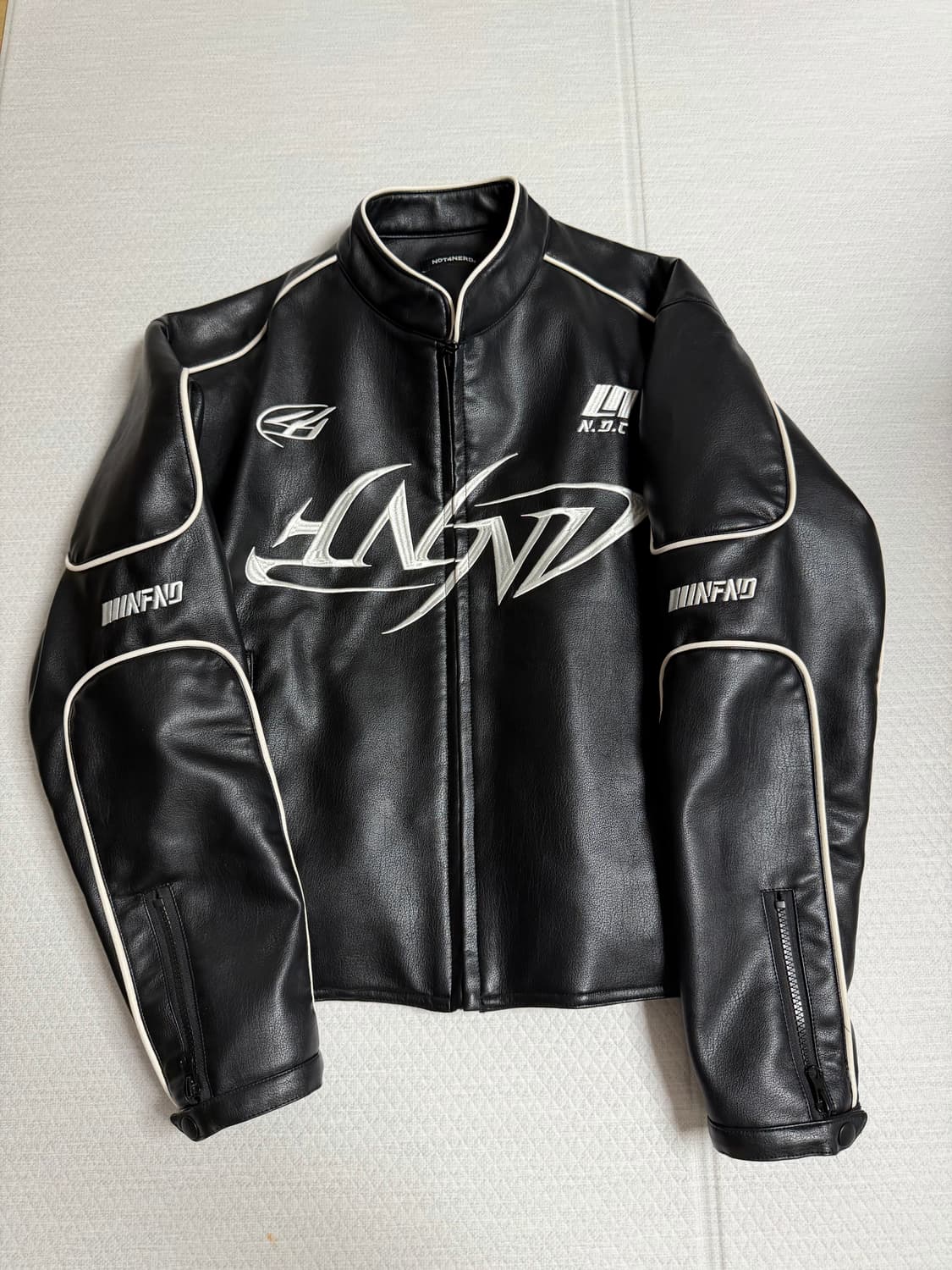 낫포너드 레더 라이더 자켓 블랙 상품이미지4