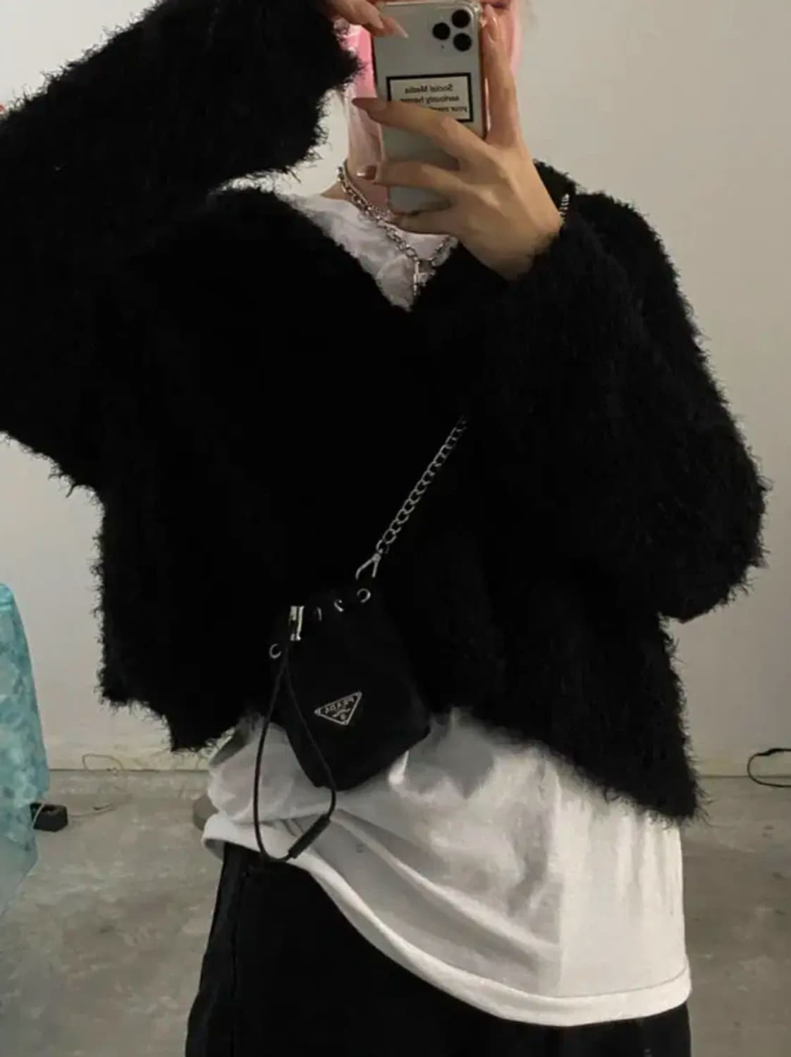 오도어 부클 퍼 가디건 상품이미지4