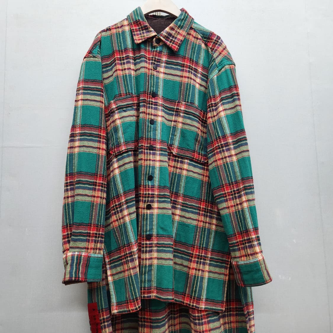 어텐션로우 오버사이즈 타탄 체크 플란넬 셔츠 2(2XL) 상품이미지1