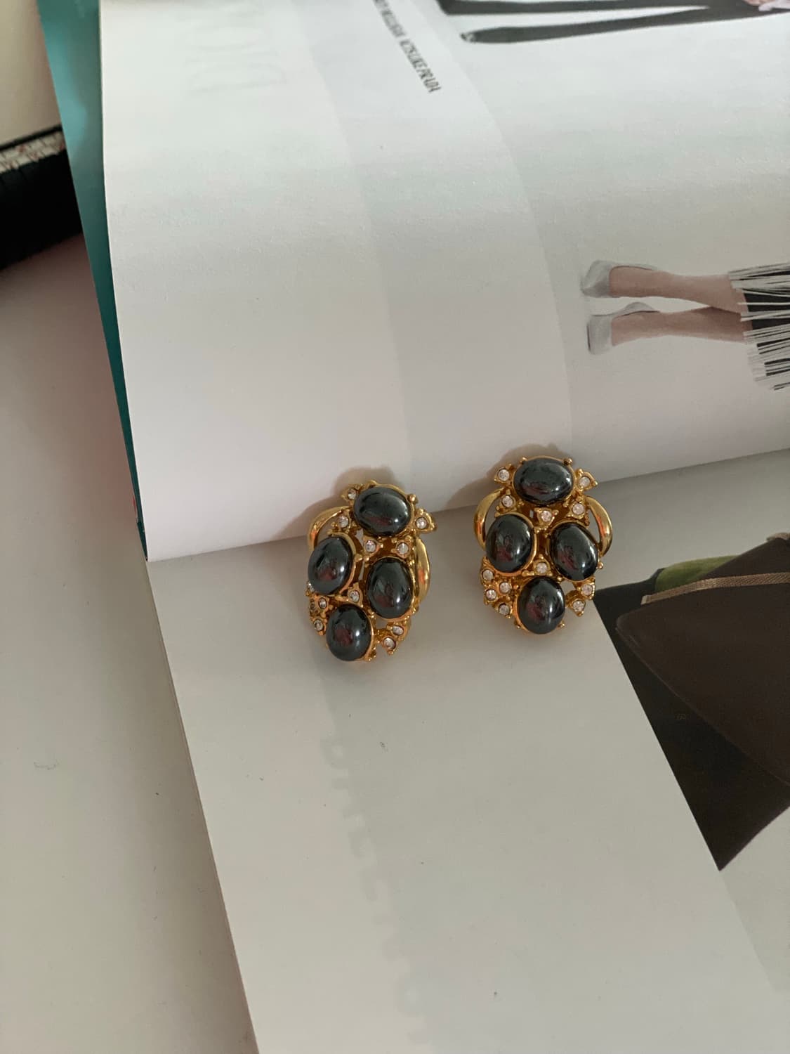 빈티지 포도문양 골드 귀찌 귀걸이 상품이미지1